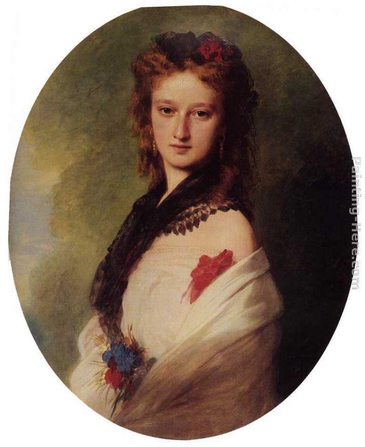 Zofia Potocka, Countess Zamoyska painting - Franz Xavier Winterhalter Zofia Potocka, Countess Zamoyska art painting